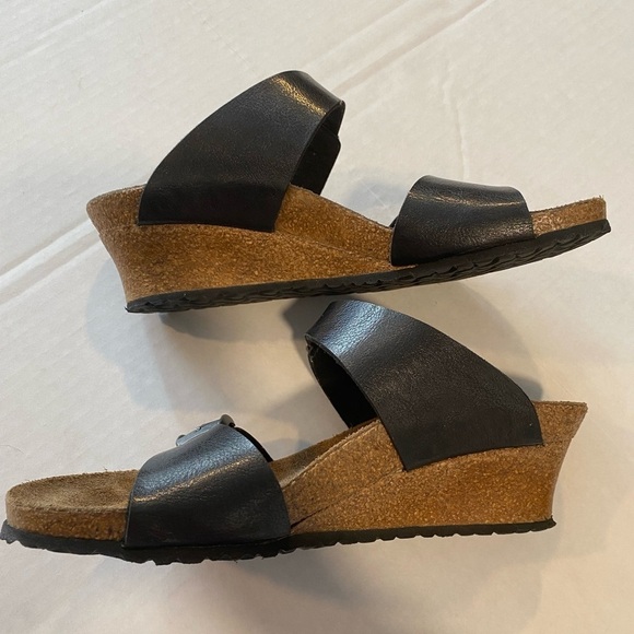 Papillio by Birkenstocks Dorothy Black and Brown Wedge Shoes - Picture 5 of 10